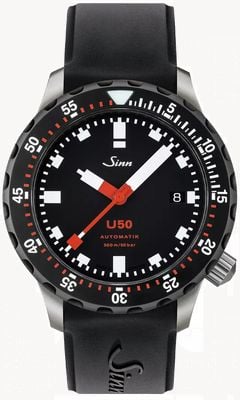 Sinn Relógio U50 sdr tegiment pulseira silicone preta 1050.050 SILICONE