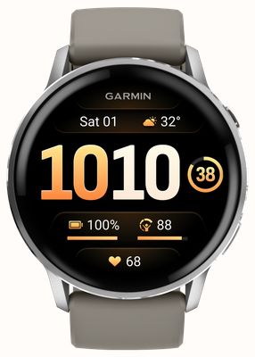 Garmin Venu 4 - smartwatch AMOLED per la salute e il fitness (45 mm) argento con cinturino in silicone grigio argento 010-03014-01