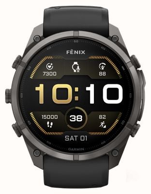 Garmin Fenix 9 Pro 51mm Premium GPS Smartwatch - Carbon Grey Titanium With Black/Pebble Grey Silicone Watch 010-04337-16