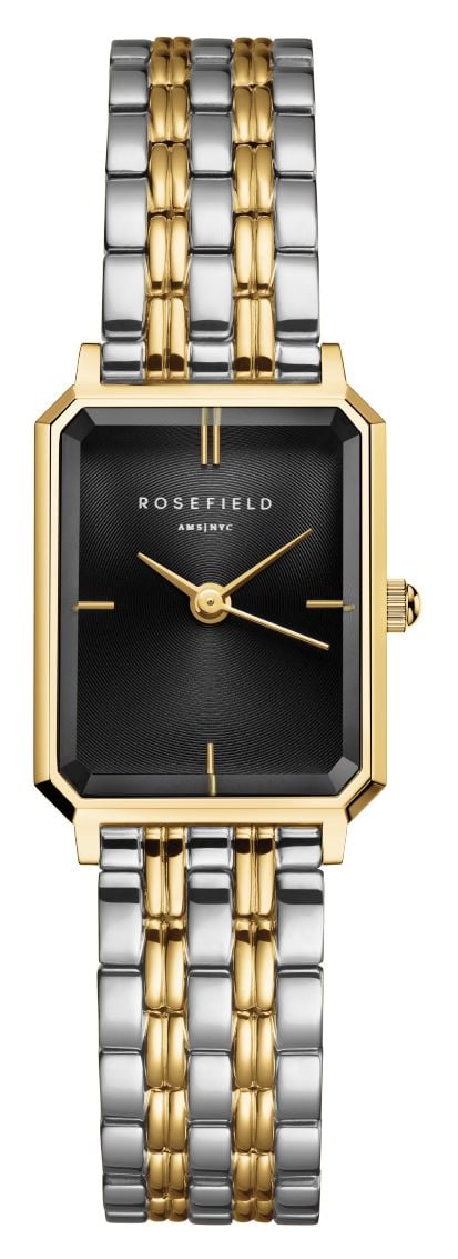 Rosefield Octagon XS (19,5 mm) cadran noir / bracelet montre