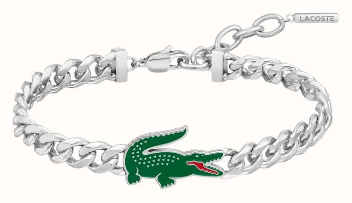 Lacoste ARTHOR Stainless Steel Link Bracelet With Crocodile Charm 2040226