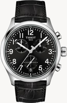 Tissot Chrono l kwarcowy (42 mm) czarna tarcza / czarny skórzany pasek T1164171605200