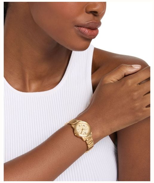 Michael Kors Prescott Gold Tone Stainless Steel Bracelet With Gold Dial MK7685 - alternate view 3