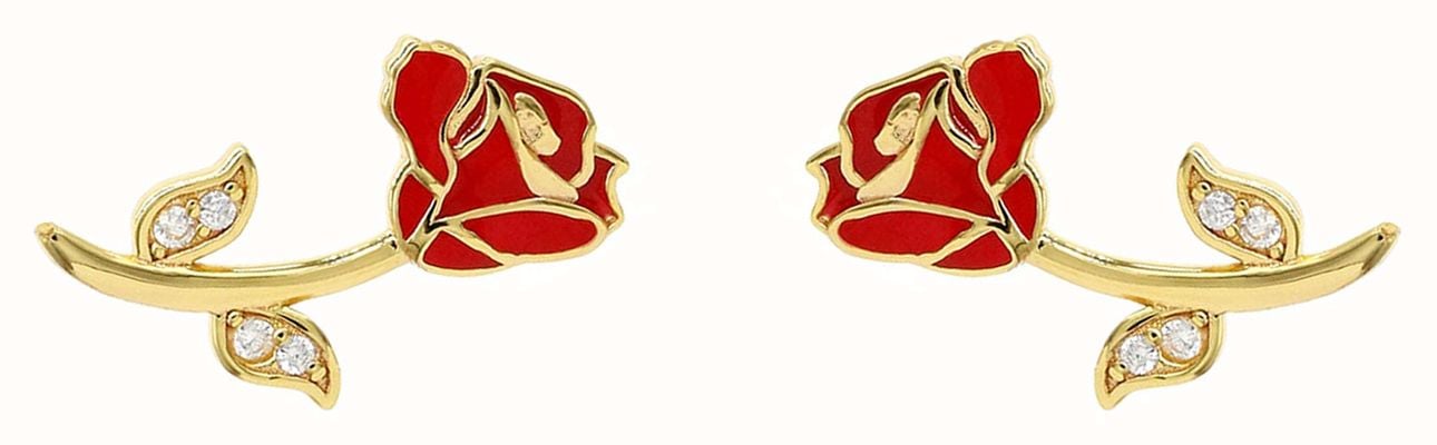 Disney Red Crystal Set Rose Stud Earrings E906309YZWL