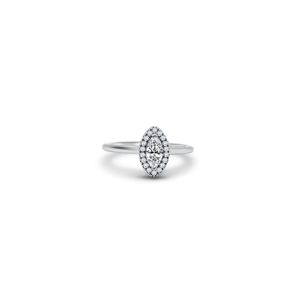 GEMEX Platinum Marquise Halo 0.32ct E VS1 0.47ct TCW ENG4958 Jewellery-image-73915