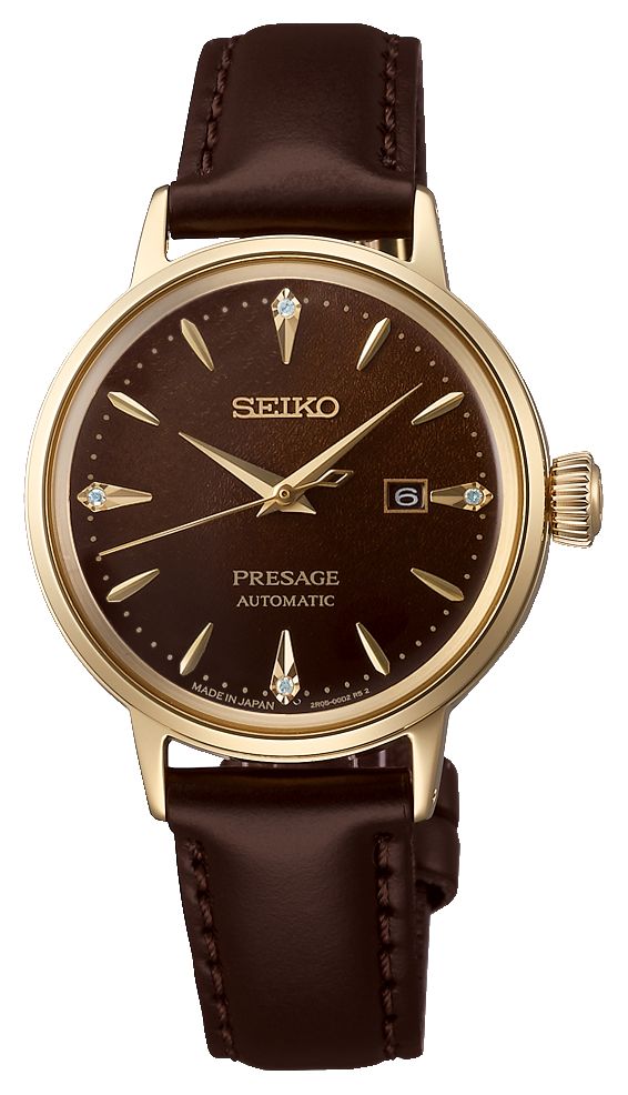 Seiko Cocktail Time Presage Â«Â cafÃ© jamaÃ¯cainÂ Â» serti montre