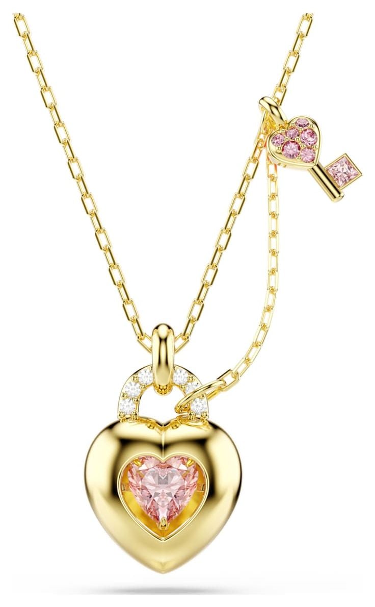 Idyllia Anhänger, Verschiedene Schliffe, Herz, Schlüssel, Rosa, 18K Goldbeschichtet