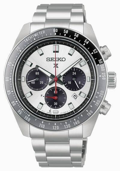 Seiko Prospex Speedtimer “Racing” Solar Chronograph (41.4mm) Silver Tone Dial / Stainless Steel Bracelet HBJ001P1