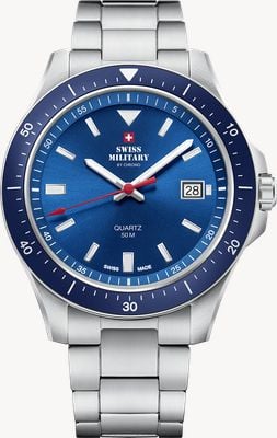 Swiss Military by Chrono Men's Sports (42mm) Blue Dial / Stainless Steel Bracelet SM34082.02