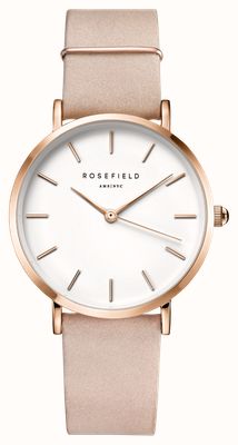 Rosefield West Village (33mm) White Dial / Soft Pink Leather Strap WSPR-W73
