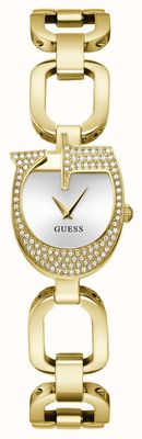 Guess Women's Gia (22mm) Silver Dial / Gold-Tone Stainless Steel Link Bracelet GW0683L2