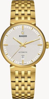 RADO Florence Automatic (39mm) Embossed Silver-White Dial / Gold PVD Stainless Steel Bracelet R48904013