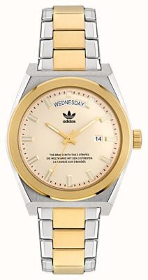 Adidas CODE FIVE Day/Date (40mm) Gold Dial / Two-Tone Stainless Steel AOSY23542