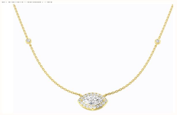 9ct Yellow Gold Marquise & Round Lab-Grown Diamond Necklace SN2199(LG-YG)