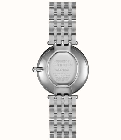 Herbelin Epsilon Diamond Quartz (28mm) Blue Sunray Dial / Stainless Steel Bracelet 17116B68Y85 - alternative Ansicht 3