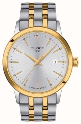 Tissot Klassieke droom voor mannen | zilveren wijzerplaat | tweekleurige roestvrijstalen armband T1294102203100