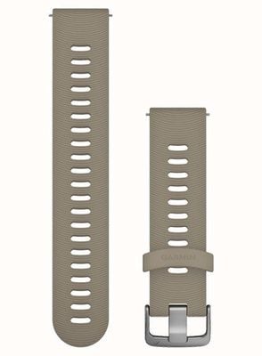 Garmin Schnellverschlussband (20 mm), sandsteinfarbenes Silikon/silberne Hardware – nur Band 010-11251-0Z