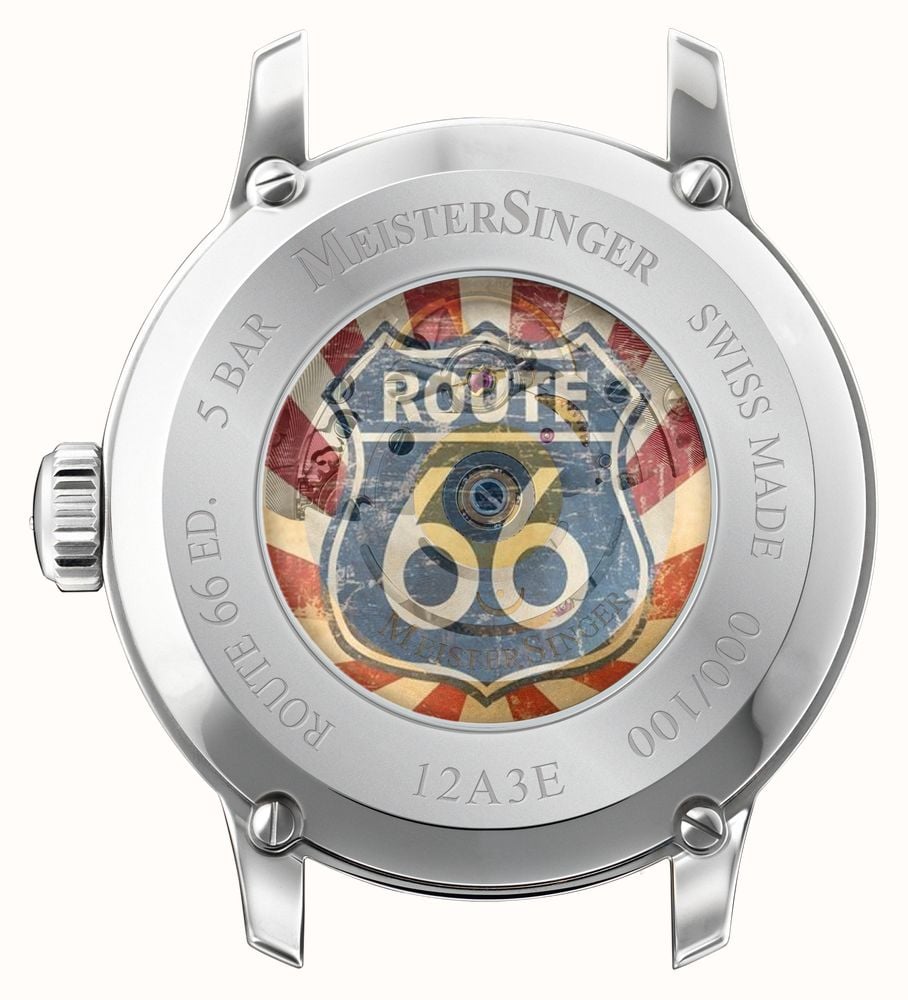 MeisterSinger Edition Route 66 - 1 of 100 (43mm) Matte Black Dial / Black Leather Strap ED-ROUTE66 - vista alternativa 2