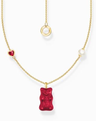 Thomas Sabo x HARIBO Red Goldbear Pendant Gold-Plated Sterling Silver Necklace 45cm KE2206-430-10-L45V