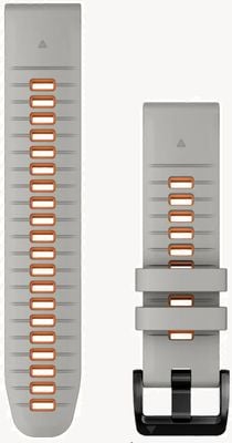 Garmin Nur Quickfit 22-Armband aus nebelgrauem/emberorangefarbenem Silikon 010-13280-02