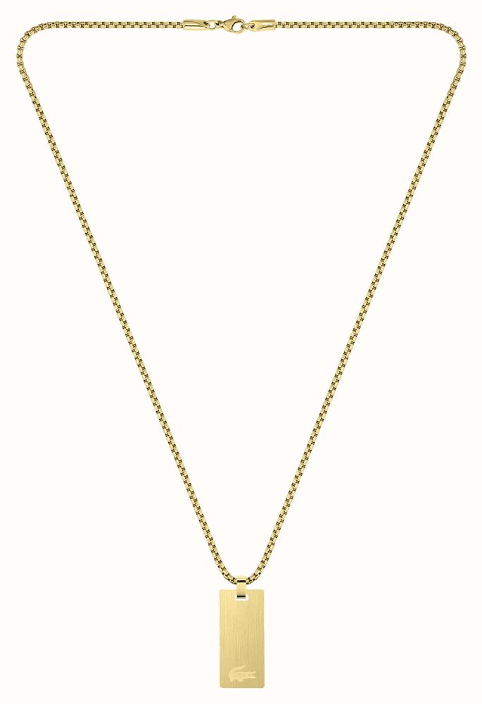 Lacoste ADVENTURER Collection Gold-Plated Dog Tagネックレス Lacoste ADVENTURER Collection Gold-Plated Dog Tag Necklace