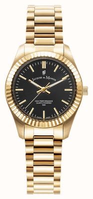 Jacques Du Manoir Inspiration Prime Quartz (31mm) Black Dial / Gold PVD Stainless Steel Bracelet JWL03908