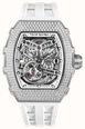 TSAR BOMBA Elemental Series Crystal Automatic (43mm) White Skeleton Dial / White FKM Rubber Strap TB8208D-11