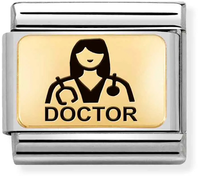 Nomination Classic Steel And 18ct Gold Doctor Charm 030166/15