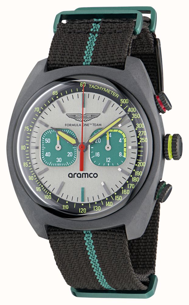 Aston Martin Aramco Formula One™ Team DWF Quartz Chronograph (43mm) Silver Dial / Black NATO Strap MTFD1F502 - alternate view 2