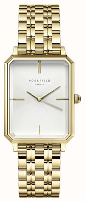 Rosefield Octagon (23mm) White Dial / Gold-Plated Stainless Steel Bracelet OCWSG-O40