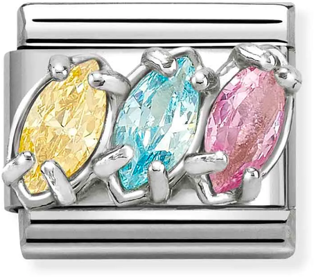 Nomination Classic Multi-Colour Trilogy Cubic Zirconia Charm 330329/20
