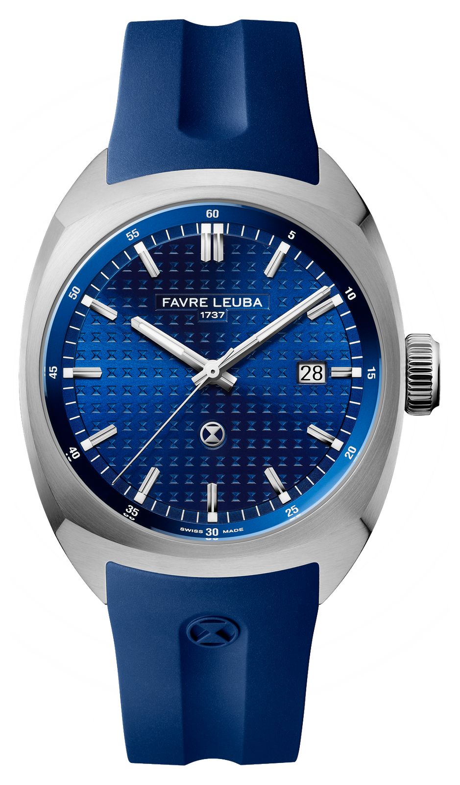 Favre Leuba Chief Date Automatic 40mm Blue Monogram Watch