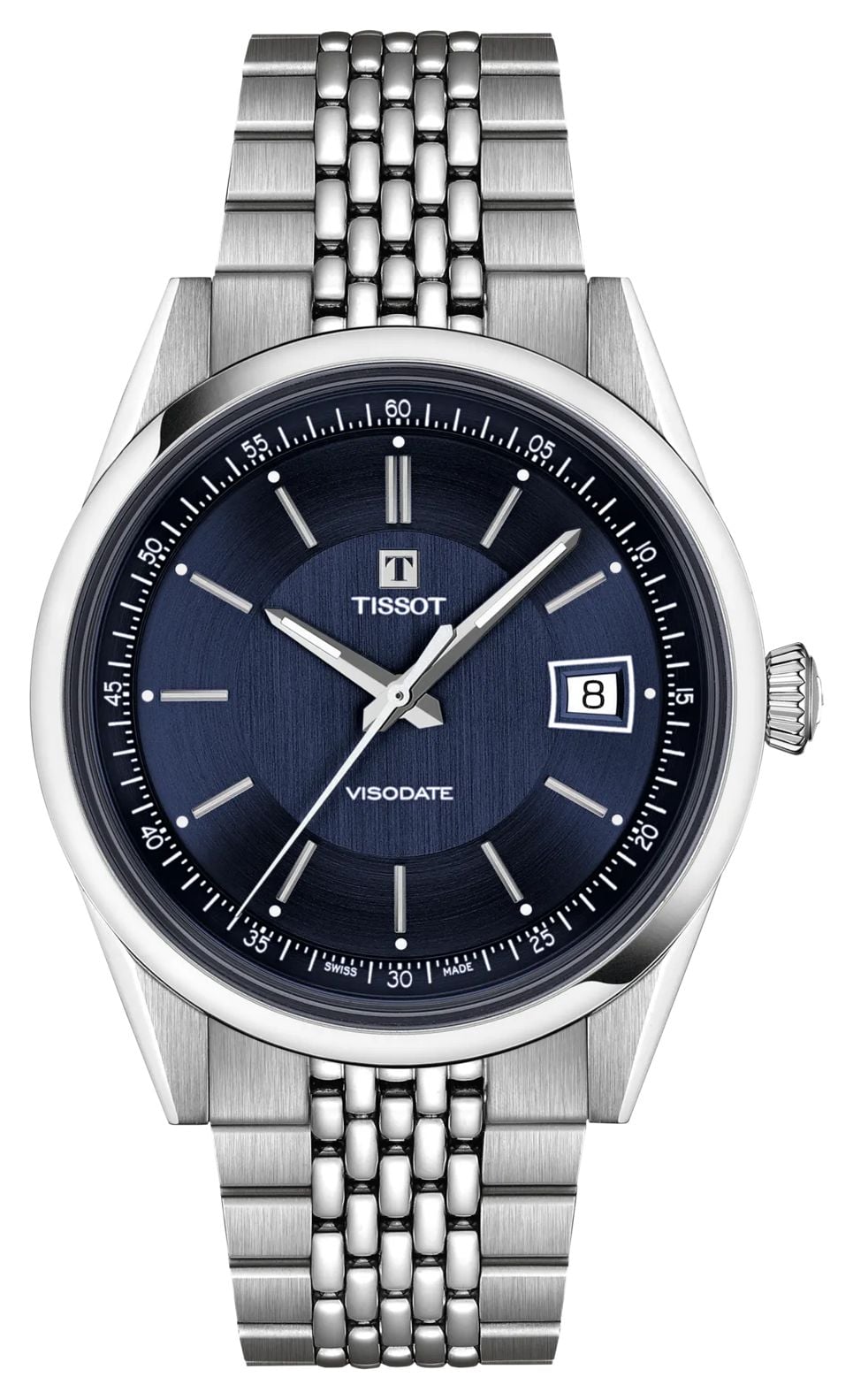 Tissot Visodate Powermatic 80 (39 mm) cadran bleu foncÃ© / montre