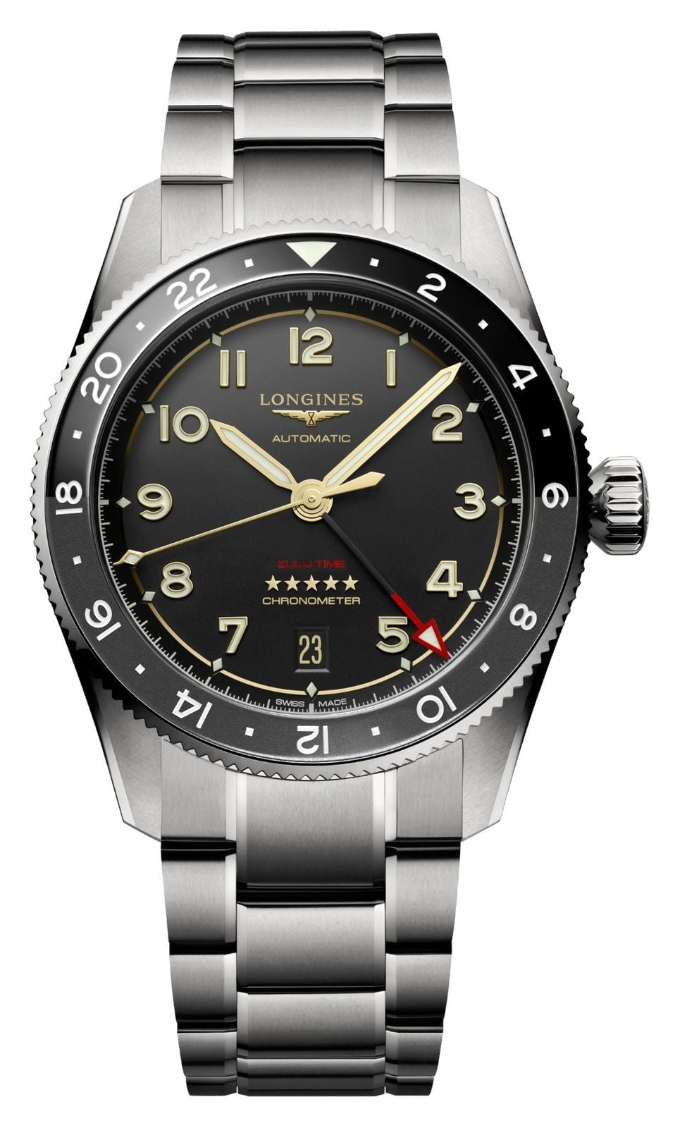 LONGINES automatique Spirit Zulu Time GMT en titane ( montre