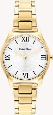 Calvin Klein Sculpted Essentials (28mm) White Dial / Gold PVD Stainless Steel Bracelet 25100214