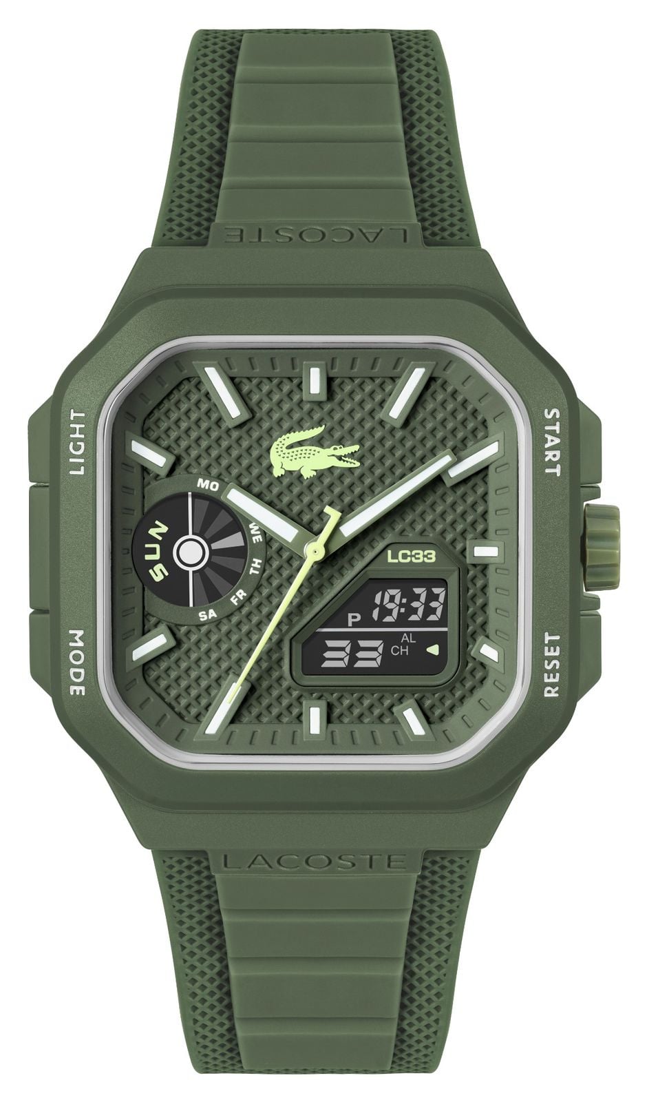 Lacoste multifonction carrÃ©e LC33 (35 mm), cadran montre
