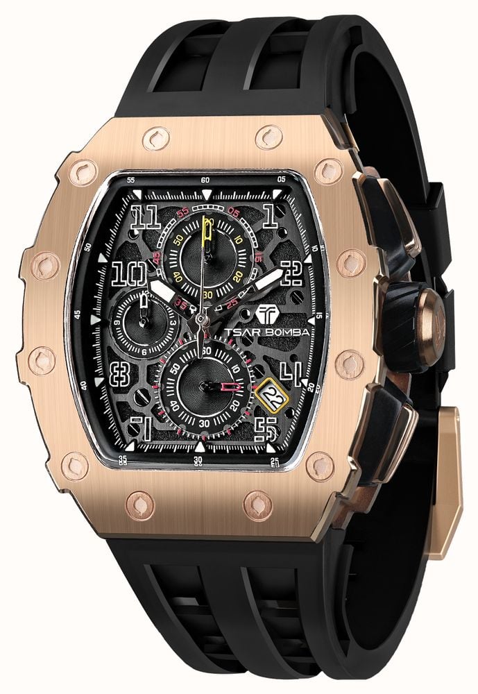 TSAR BOMBA Elemental Series Quartz Calendar (43.5mm) Black Dial