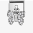 Nomination Classic Butterfly Crystal Set Sterling Silver Charm 331800/16