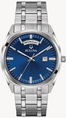 Bulova Men's Classic Stainless Steel Bracelet Blue Dial 96C125
