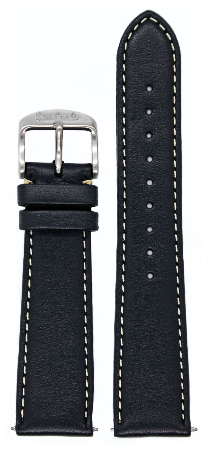 Hanhart 417 es, bracelet en cuir de veau noir de 42 mm sans montre