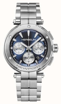 Herbelin Cronografo automatico Newport (43,5 mm) quadrante blu | acciaio inossidabile 268B42