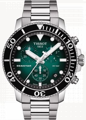 Tissot Seastar 1000 | cronógrafo | esfera verde | reloj de acero inoxidable T1204171109101