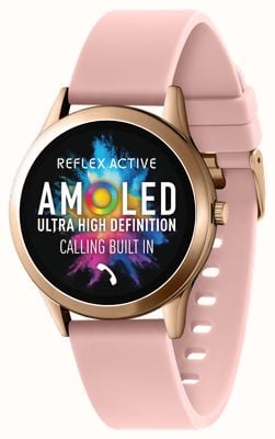 Reflex Active シリーズ 31 AMOLED スマート通話ウォッチ (35mm) ピンク シリコン ストラップ RA31-2196