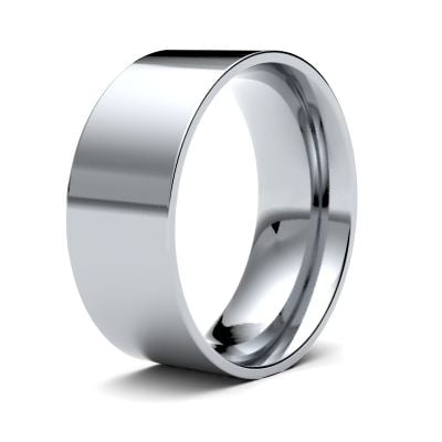 James Moore Wedding Rings | 18ct White Gold | 8mm | Light | Flat Court | AG_8GLE-18W