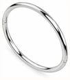 D.LOUISE Classic Oval Bangle Silver Tone 4mm Small/Medium YBB-014-SM