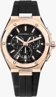 Herbelin Cap Camarat (42mm) Black Dial / Black FKM Rubber Strap 37645PR14CA