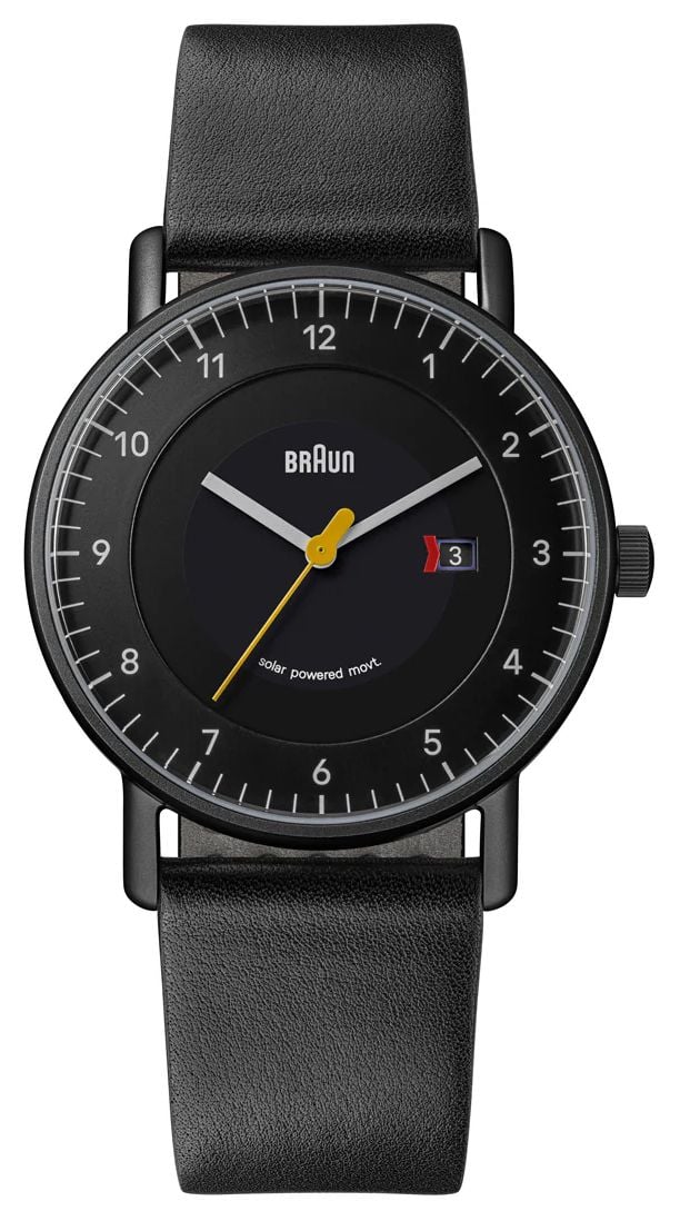 Braun Classic Solar 40mm Black Dial Black Leather Strap Watch Braun Classic Solar 40mm Black Dial Black Leather Strap Watch