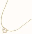 D.LOUISE Pavé Clover Pendant Necklace Stainless Steel SKN-37