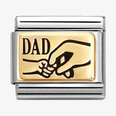 Nomination Classic Dad 18ct Gold & Steel Charm 030166/37