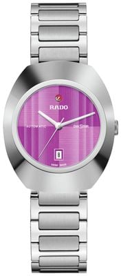 RADO Diastar origineel automatisch (30mm) paars geborstelde wijzerplaat / roestvrijstalen band R12170333